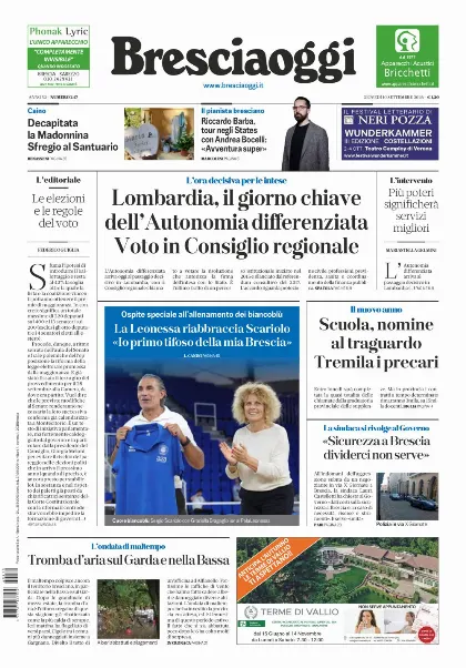 Prima pagina Bresciaoggi