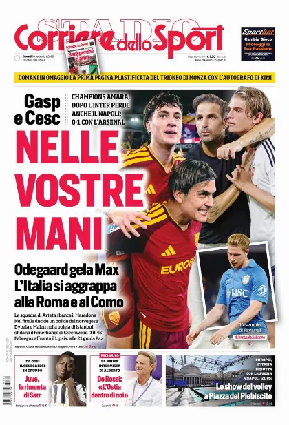 Prima pagina Corriere dello Sport - Stadio