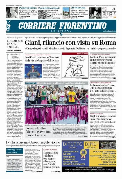Prima pagina Corriere Fiorentino