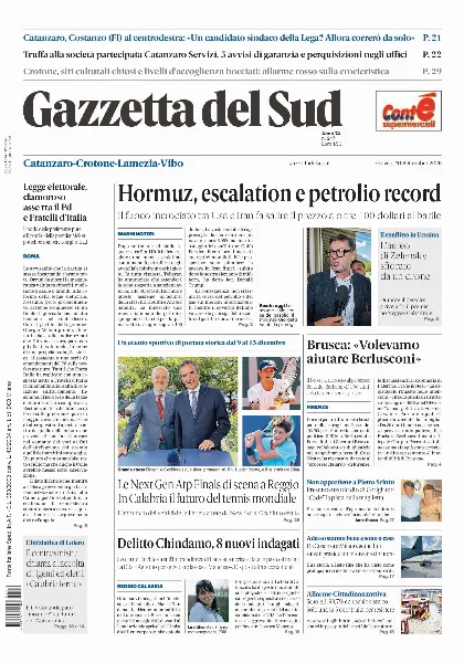 Prima pagina Gazzetta del Sud | Catanzaro