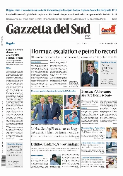 Prima pagina Gazzetta del Sud | Reggio Calabria