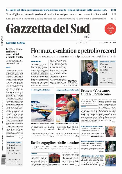 Prima pagina Gazzetta del Sud