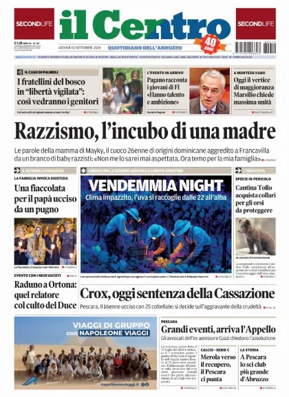 Prima pagina Il Centro | Pescara