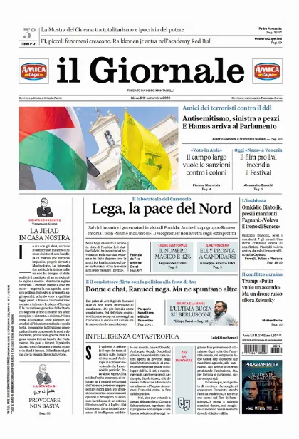 Prima pagina il Giornale