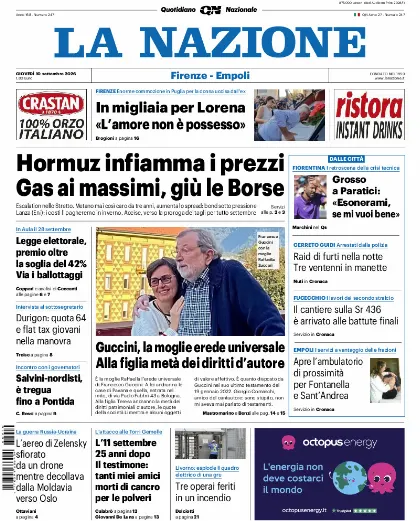 Prima pagina La Nazione