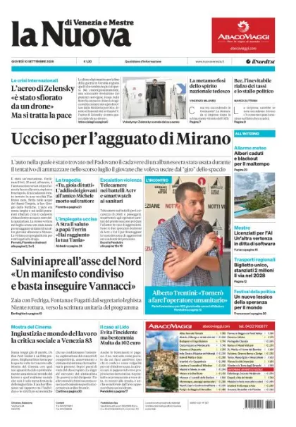 Prima pagina La Nuova di Venezia e Mestre | Venezia e Mestre