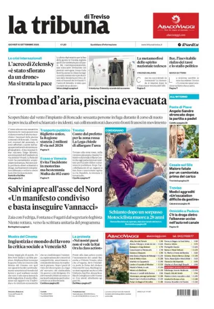 Prima pagina La Tribuna di Treviso | Treviso