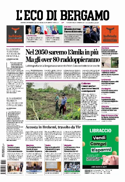 Prima pagina L'Eco di Bergamo