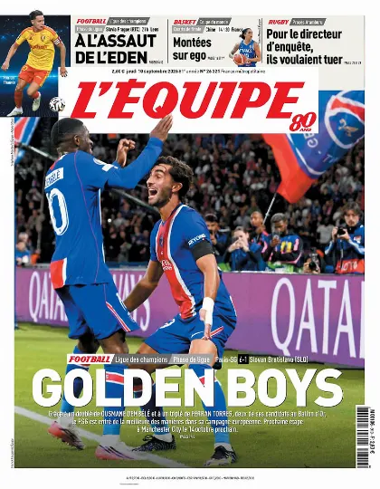 Prima pagina L Equipe