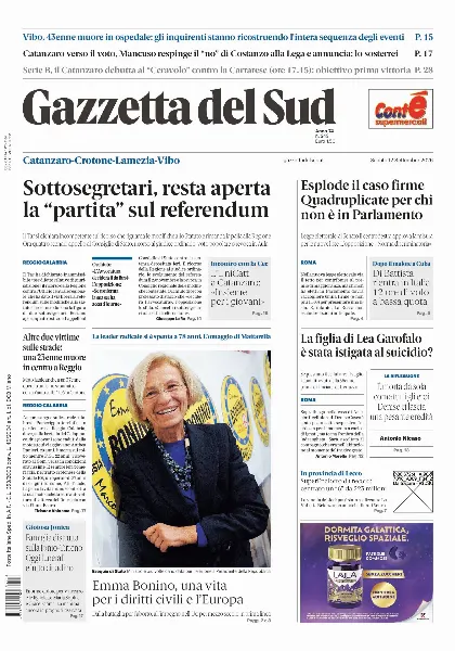 Prima pagina Gazzetta del Sud | Catanzaro