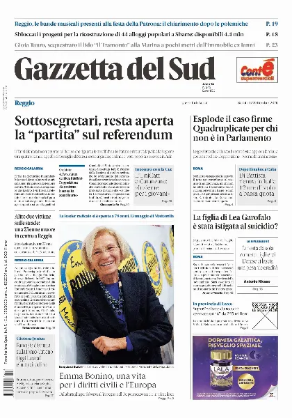 Prima pagina Gazzetta del Sud | Reggio Calabria