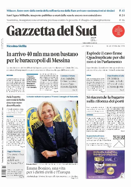 Prima pagina Gazzetta del Sud