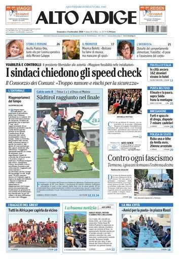 Prima pagina Alto Adige