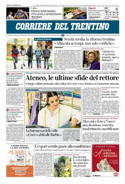 Prima pagina Corriere del Trentino