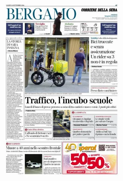 Prima pagina Corriere della Sera | Bergamo