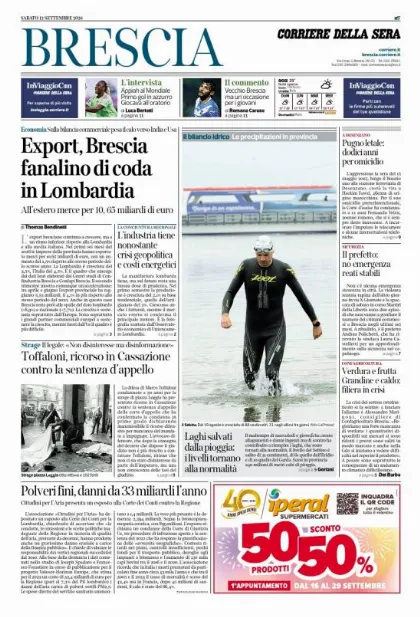 Prima pagina Corriere della Sera | Brescia
