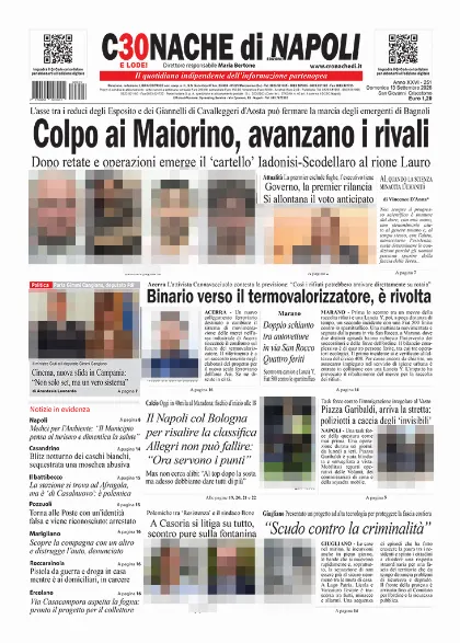 Prima pagina Cronache di Napoli
