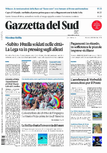 Prima pagina Gazzetta del Sud