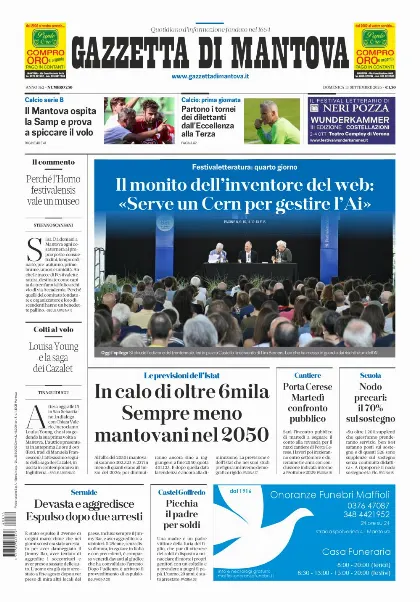 Prima pagina Gazzetta di Mantova