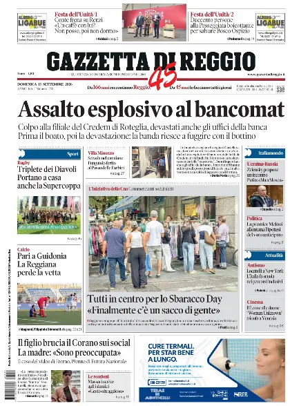 Prima pagina Gazzetta di Reggio