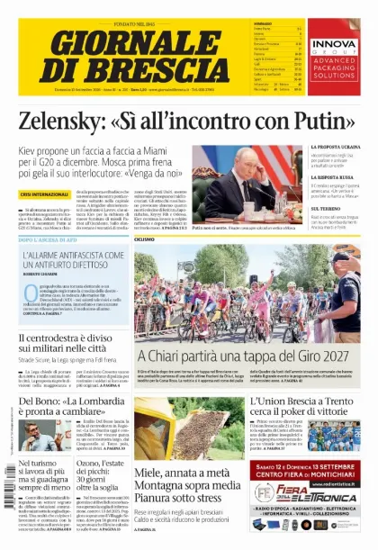 Prima pagina Giornale di Brescia