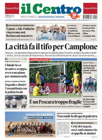 Prima pagina Il Centro | Pescara