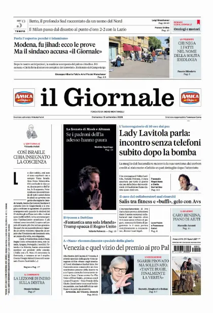 Prima pagina il Giornale