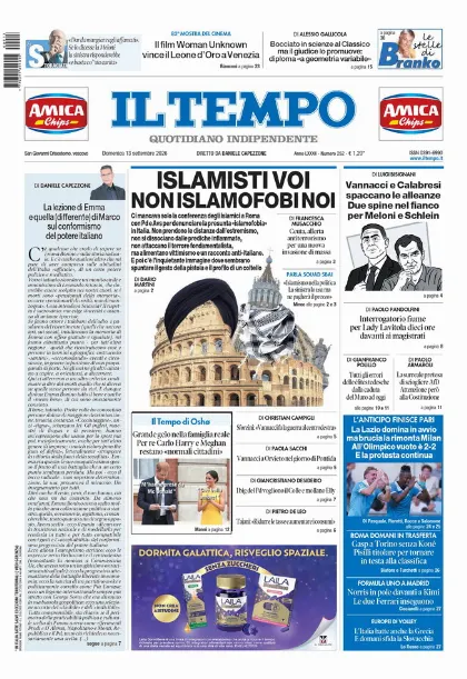 Prima pagina Il Tempo