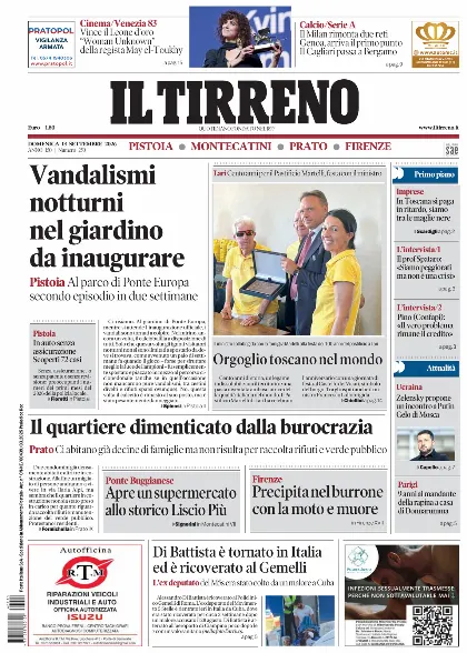 Prima pagina Il Tirreno