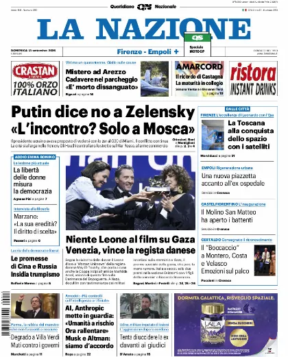 Prima pagina La Nazione