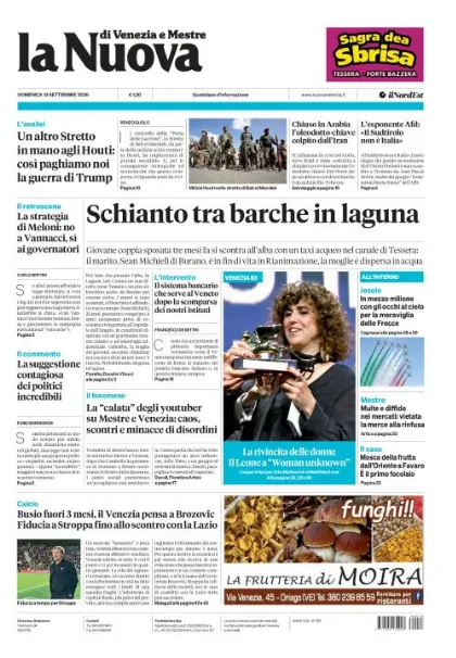 Prima pagina La Nuova di Venezia e Mestre | Venezia e Mestre