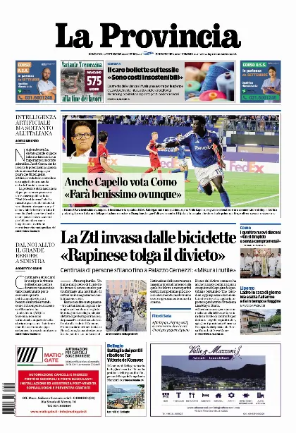 Prima pagina La Provincia