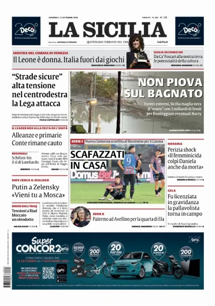 Prima pagina La Sicilia