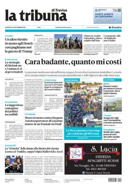 Prima pagina La Tribuna di Treviso | Treviso