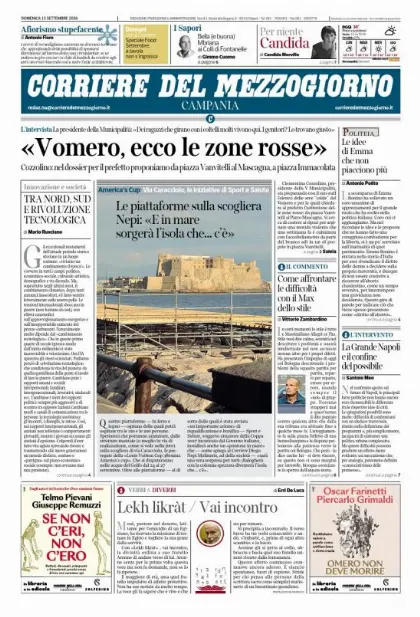 Prima pagina Corriere del Mezzogiorno | Campania