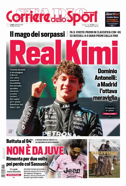 Prima pagina Corriere dello Sport - Stadio