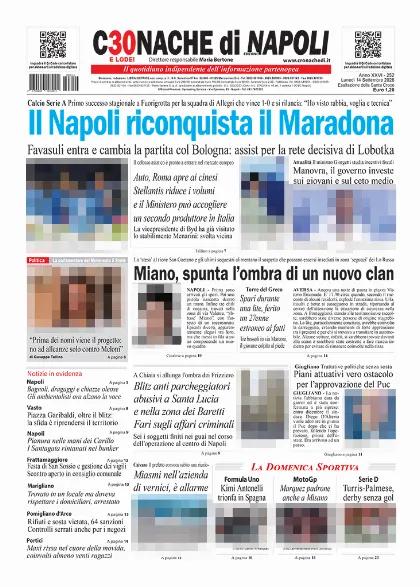 Prima pagina Cronache di Napoli