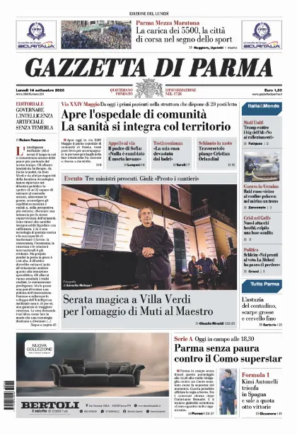 Prima pagina Gazzetta di Parma