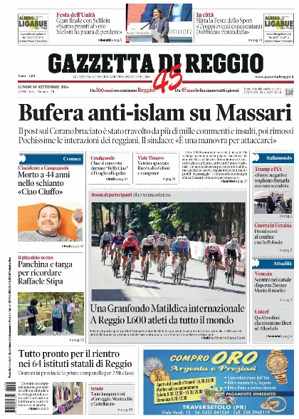 Prima pagina Gazzetta di Reggio