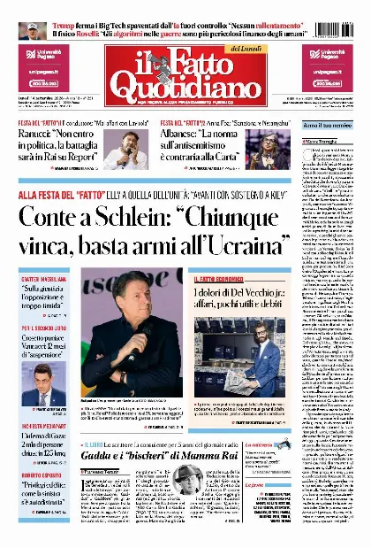 Prima pagina Il Fatto Quotidiano