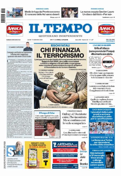 Prima pagina Il Tempo