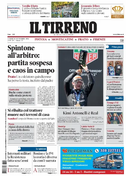 Prima pagina Il Tirreno