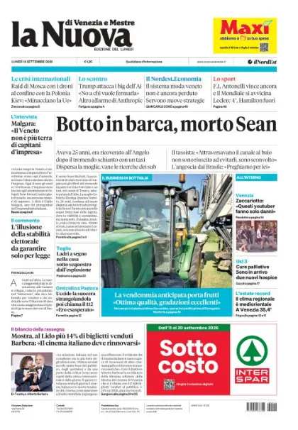 Prima pagina La Nuova di Venezia e Mestre | Venezia e Mestre