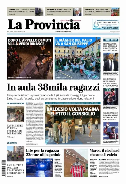 Prima pagina La Provincia
