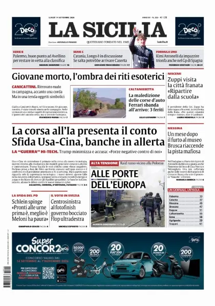 Prima pagina La Sicilia