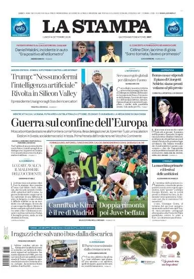 Prima pagina La Stampa