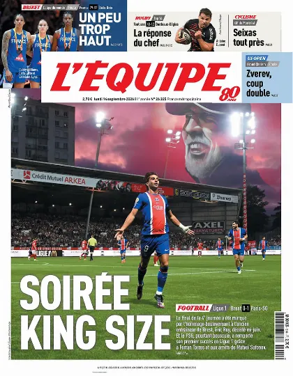 Prima pagina L Equipe