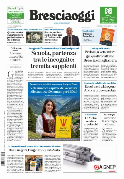 Prima pagina Bresciaoggi