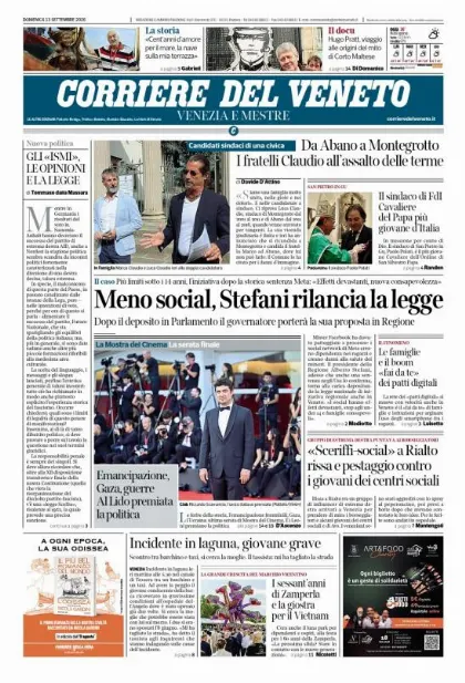 Prima pagina Corriere del Veneto | Venezia e Mestre