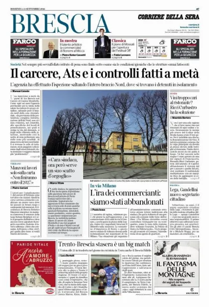 Prima pagina Corriere della Sera | Brescia